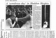 Wondrous Day Haddon Heights article