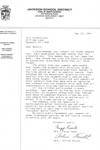 Jackson Sch Dist Gifted QE Thank You Letter 91
