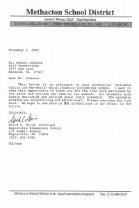 Methacton School letter 92