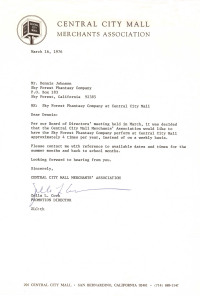 Central City Mall letter 76