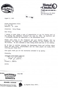 Mutual of Omaha letter 8 9 93