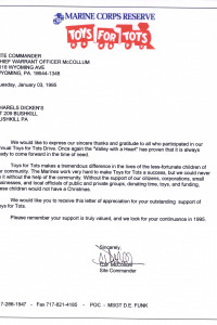 Toys for Tots letter 95