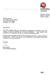 United Way campaign letter 98